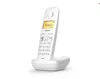 A white Gigaset DECT cordless phone is shown on its charging base against a white background. Podgląd zdjęcia produktu