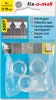 A package of transparent protective caps for tubes or furniture legs, with product information and branding. Produktbild-Vorschau