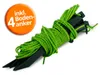 A bundle of green rope and black ground anchors, with an orange circular graphic indicating 'incl. 4 Bodenanker'. Podgląd zdjęcia produktu