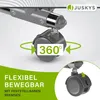 Close-up of a caster wheel with a 360-degree rotation graphic and text overlay. Podgląd zdjęcia produktu