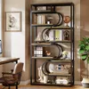 A bookshelf filled with decorative items and books in a home office setting. Podgląd zdjęcia produktu