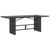 A black poly rattan dining set with glass top, shown from the front. Produktbild-Vorschau