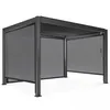 Pergola bioclimatique 3 x 4 m autoportée avec 3 stores gris Voir les images du produit 2