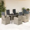 The Living Store 7-tlg. Garten-Essgruppe mit Kissen Grau Produktbild-Vorschau 1