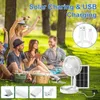 Tragbarer Standventilator Leise, 8" Akku & Solarbetriebener Produktbild-Vorschau 4