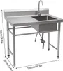 100x60x93cm Edelstahl Spüle mit Armatur komplett Zubehör  Produktbild-Vorschau 2