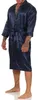Herren Morgenmantel Robe Bathrobe Bademantel Satin, Blau L Produktbild-Vorschau 2