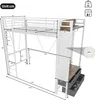 MODFU Lit Mezzanine 90x200 cm – Avec Bureau et 4 Tiroirs – Voir les images du produit 4