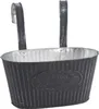 Metall Hängetopf grau mit 2 Henkel 25 x 13cm - 4 Stück Produktbild-Vorschau 4