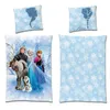 A collage of Disney Frozen themed bedding items, including pillowcases and a duvet cover, featuring characters like Elsa, Anna, Kristoff, Sven, and Olaf in a snowy setting. Produktbild-Vorschau