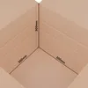 Close-up view of the inside corner of a cardboard box, showing dimensions. Produktbild-Vorschau