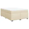 vidaXL Boxspringbett mit Matratze Creme 140x200 cm Stoff Produktbild-Vorschau 1