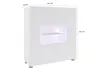 A white, modern cabinet with a lit display niche. Produktbild-Vorschau