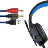 A gaming headset and its connectors are shown against a white background. Voir les images du produit