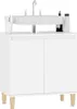 A white bathroom vanity with a sink and faucet. Anteprima dell’immagine prodotto
