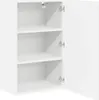 An empty white cabinet with its door open, showing three shelves. Produktbild-Vorschau