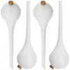 Four white watering globes with cork stoppers are arranged in a row against a white background. Anteprima dell’immagine prodotto