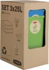 A cardboard box containing a set of three recycling bins. The box has cutouts showing the blue and green bins inside, with labels indicating their purpose. Produktbild-Vorschau