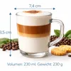 6er Set Latte Macchiato Gläser mit Henkel 230 ml klare Produktbild-Vorschau 2