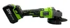 A cordless angle grinder is shown against a white background. Produktbild-Vorschau