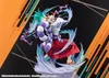 A dynamic action pose of a character figurine with a dragon-like appendage and swirling water effects, set against a black and orange abstract background. Produktbild-Vorschau