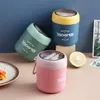 Nerezová termoska na jedlo s lyžičkou zelená Náhľad obrázku produktu 3