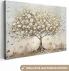 Leinwand Bilder 120x80 cm - Lebensbaum - Beige - Gold - Produktbild-Vorschau 1