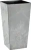A tall, square planter with a marbled gray exterior and a black interior. Produktbild-Vorschau