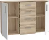 Sideboard >IKOLI< 2 Türen, 4 Schübe, Sonoma Eiche / Voir les images du produit 5