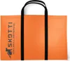 An orange tote bag with black straps and branding. Náhľad obrázku produktu