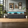 Meuble TV 137 cm avec LED, plateau effet bois tigre, 3 Voir les images du produit 7