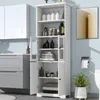 Vysoká koupelnová skříňka 57,4x28,5x160 cm, se skleněnými a Náhled obrázku produktu 2