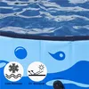 Close-up of an inflatable pool with water and feature icons. Produktbild-Vorschau