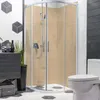 dedeco Eck-Duschrückwände Aluminium wasserfest Motiv: Holz Produktbild-Vorschau 3