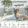 Outsunny Sonnenliege klappbar Gartenliege mit Kopfkissen Produktbild-Vorschau 4