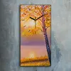 Küche Wohnzimmer Wand Leinwand Uhr 30x60 Gemälde Wald Bäume Produktbild-Vorschau 2
