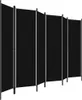 A black, multi-panel room divider against a white background. Podgląd zdjęcia produktu