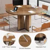 A round conference table with chairs, laptops, and papers, with close-up insets highlighting features. Anteprima dell’immagine prodotto