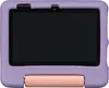A violet tablet in a protective case with a rose gold handle. Voir les images du produit