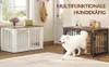 Hundebox Holz 100x60x63 cm, Braun & Weiß, 4 Türen, Produktbild-Vorschau 6