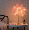 Feder-Tischlampe, Feder-Lampenschirm, LED-Nachtlampe, Produktbild-Vorschau 3