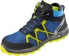 A single blue and yellow work boot is shown against a white background. Produktbild-Vorschau