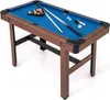 A miniature pool table with accessories is displayed on a white background. Produktbild-Vorschau