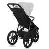 A rear view of a black and gray jogging stroller against a white background. Produktbild-Vorschau