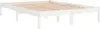 A white wooden bed frame with a slatted base, shown from a slightly elevated side angle against a white background. Náhled obrázku produktu