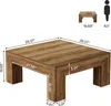 Tribesigns Quadratischer Couchtisch, 100*100 cm Bauernhaus Produktbild-Vorschau 7