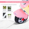 A pink and yellow toy motorcycle with various ground surfaces shown as examples of where it can be used. Náhled obrázku produktu