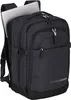 A dark gray backpack with a laptop partially inserted into it, shown from a three-quarter front view against a light gray background. Voir les images du produit