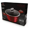 The image shows the retail packaging of a red Berlinger Haus casserole dish with a glass lid. Produktbild-Vorschau