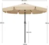 A diagram of a beige patio umbrella with dimensions indicated by text and lines. Produktbild-Vorschau